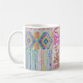 Abstraktes Patchwork, Aquarellmuster gefärbte Kraw Kaffeetasse (Links)