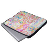 Abstraktes Patchwork, Aquarellmuster gefärbte Kraw Laptopschutzhülle (Vorne Knopf)