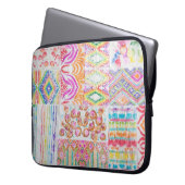 Abstraktes Patchwork, Aquarellmuster gefärbte Kraw Laptopschutzhülle (Vorderseite Links)