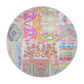 Abstraktes Patchwork, Aquarellmuster gefärbte Kraw Schneidebrett (Vorderseite)