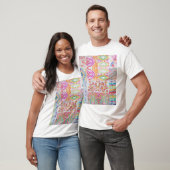 Abstraktes Patchwork, Aquarellmuster gefärbte Kraw T-Shirt (Unisex)