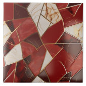 Abstraktes Patchwork aus Red-Gold-Marmor Fliese (Vorderseite)
