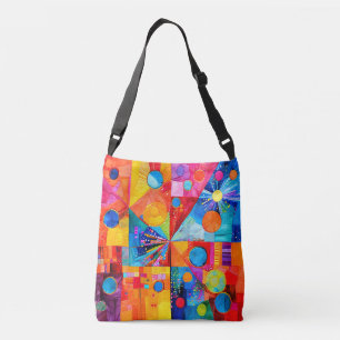 Abstraktes Patchwork drucken Tragetaschen Mit Langen Trägern