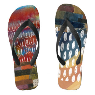 Abstraktes Patchwork Flip Flops Badesandalen
