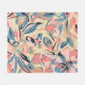 Abstraktes Patchwork: geometrische Blumencreme. Fleecedecke (Vorderseite (Horizontal))