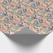 Abstraktes Patchwork: geometrische Blumencreme. Geschenkpapier (Ecke)
