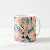 Abstraktes Patchwork: geometrische Blumencreme. Kaffeetasse (VorderseiteRechts)