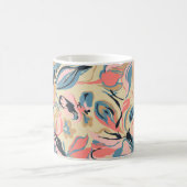 Abstraktes Patchwork: geometrische Blumencreme. Kaffeetasse (Mittel)