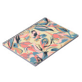 Abstraktes Patchwork: geometrische Blumencreme. Notizblock (Linke Seite)