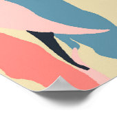 Abstraktes Patchwork: geometrische Blumencreme. Poster (Ecke)