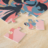 Abstraktes Patchwork: geometrische Blumencreme. Puzzle (Seite)
