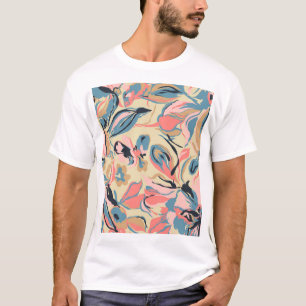 Abstraktes Patchwork: geometrische Blumencreme. T-Shirt