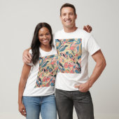 Abstraktes Patchwork: geometrische Blumencreme. T-Shirt (Unisex)