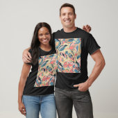 Abstraktes Patchwork: geometrische Blumencreme. T-Shirt (Unisex)