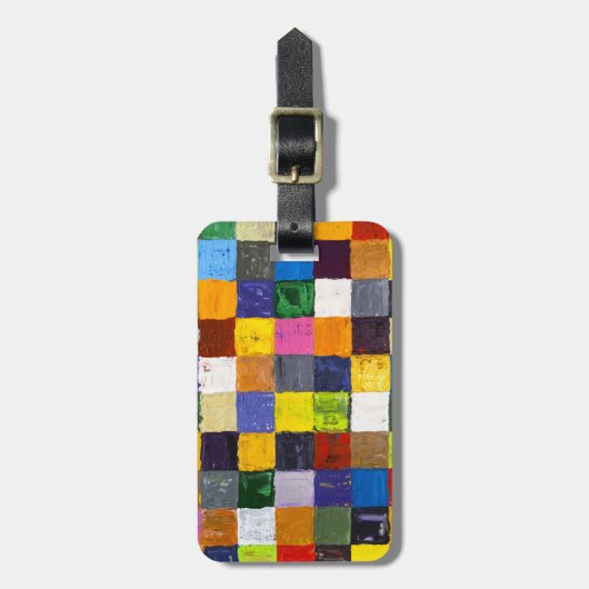 Abstraktes Patchwork Gepäckanhänger (Vorderseite vertikal)