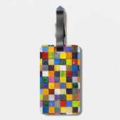Abstraktes Patchwork Gepäckanhänger (Rückseite vertikal)