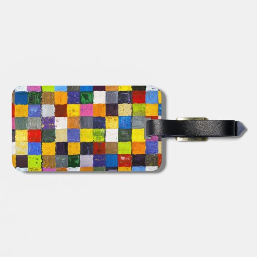 Abstraktes Patchwork Gepäckanhänger (Rückseite horizontal)