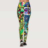 Abstraktes Patchwork-Kunst-Paar aus maßgeschneider Leggings (Rückseite)