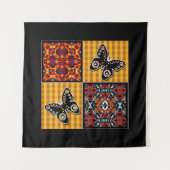 Abstraktes Patchwork-Quilting Retro-Vintage-Muster Wandteppich (Vorderseite)
