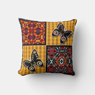 Abstraktes Patchwork-Quilting-Retro-Vintages Muste Kissen