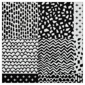 Abstraktes Patchwork - Schwarzweiß Stoff (Muster)
