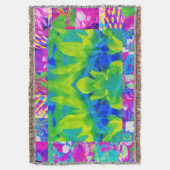 Abstraktes Patchwork Sonnenblumengarten Collage Decke (Vorderseite Vertikal)