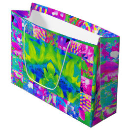 Abstraktes Patchwork Sonnenblumengarten Collage Große Geschenktüte