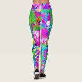 Abstraktes Patchwork Sonnenblumengarten Collage Leggings (Rückseite)