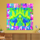 Abstraktes Patchwork Sonnenblumengarten Collage Leinwanddruck (Insitu (Wohnzimmer))