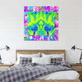 Abstraktes Patchwork Sonnenblumengarten Collage Leinwanddruck (Insitu (Schlafzimmer))