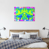 Abstraktes Patchwork Sonnenblumengarten Collage Leinwanddruck (Insitu (Schlafzimmer))
