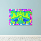 Abstraktes Patchwork Sonnenblumengarten Collage Leinwanddruck (Insitu (Holzboden))