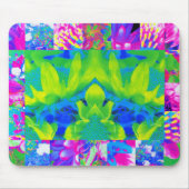 Abstraktes Patchwork Sonnenblumengarten Collage Mousepad (Vorne)