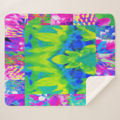 Abstraktes Patchwork Sonnenblumengarten Collage Sherpadecke (Vorderseite (Horizontal))