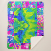 Abstraktes Patchwork Sonnenblumengarten Collage Sherpadecke (Vorderseite)