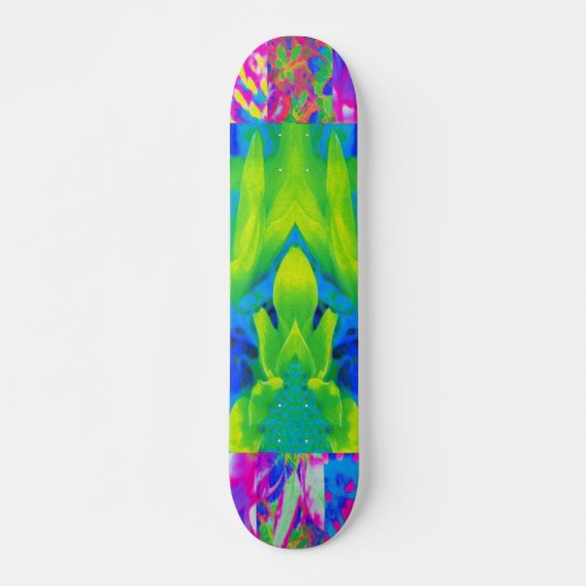 Abstraktes Patchwork Sonnenblumengarten Collage Skateboard (Vorne)