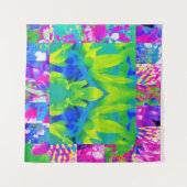 Abstraktes Patchwork Sonnenblumengarten Collage Wandteppich (Vorderseite (Horizontal))
