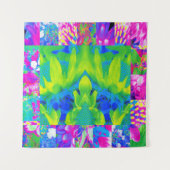 Abstraktes Patchwork Sonnenblumengarten Collage Wandteppich (Vorderseite)