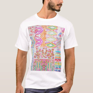 Abstraktes Patchwork, Wasserfarbe-Tie-Dye-Muster. T-Shirt