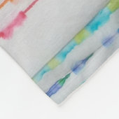 Abstraktes Patchwork, Wasserfarbene Tie-Dye-Muster Fleecedecke (Ecke)