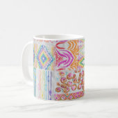 Abstraktes Patchwork, Wasserfarbene Tie-Dye-Muster Kaffeetasse (Vorderseite Links)