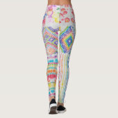 Abstraktes Patchwork, Wasserfarbene Tie-Dye-Muster Leggings (Rückseite)