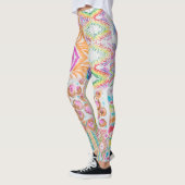 Abstraktes Patchwork, Wasserfarbene Tie-Dye-Muster Leggings (Links)