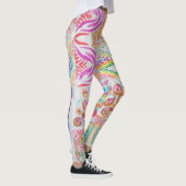 Abstraktes Patchwork, Wasserfarbene Tie-Dye-Muster Leggings (Rechts)