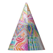 Abstraktes Patchwork, Wasserfarbene Tie-Dye-Muster Partyhütchen (Rückseite)
