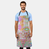 Abstraktes Patchwork, Wasserfarbene Tie-Dye-Muster Schürze (Getragen)