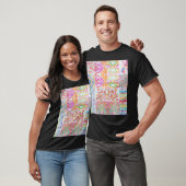Abstraktes Patchwork, Wasserfarbene Tie-Dye-Muster T-Shirt (Unisex)
