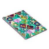 Abstraktes Patchwork Weihnachtsdesign Silvestersym Notizblock (Rechte Seite)