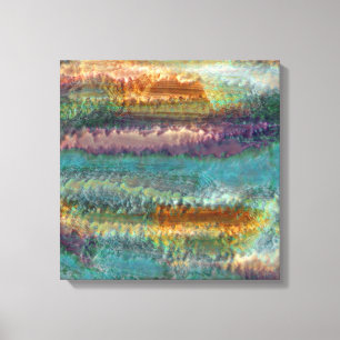 Abstraktes Patina Kupfer und grün von Renee Leinwanddruck