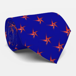 Abstraktes Patriotisches Fraktal Stars Necktie Krawatte